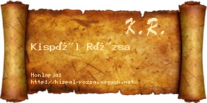 Kispál Rózsa névjegykártya