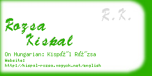 rozsa kispal business card